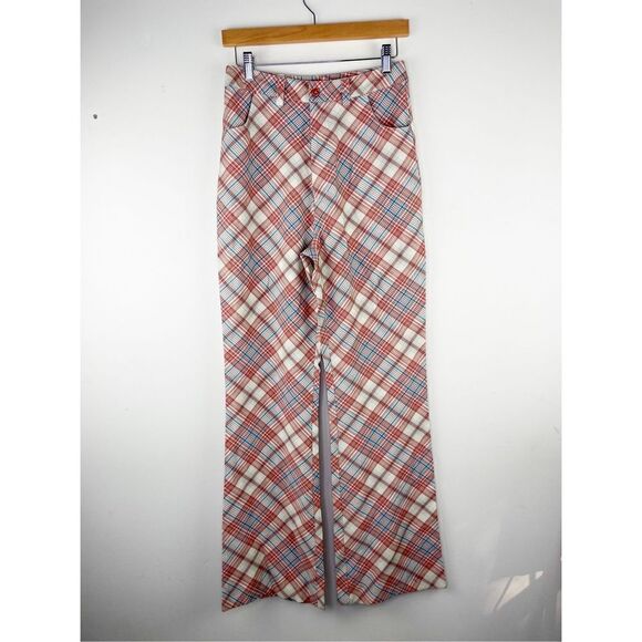 NEW Rolla’s PLAID BOOTCUT PANTS IN POMEGRANATE Size S - Picture 5 of 15